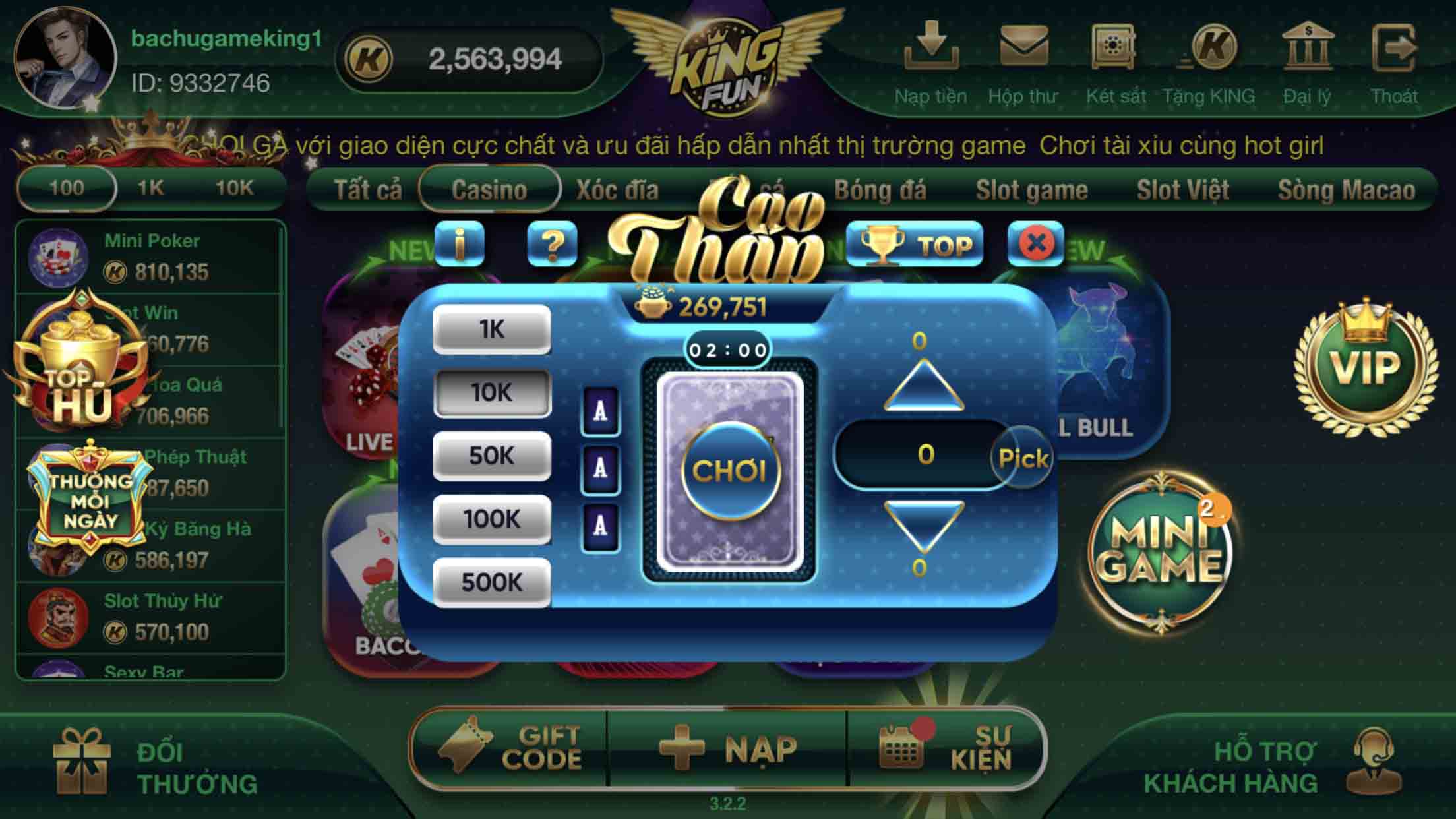 Cách chơi game Cao Thấp luôn dành chiến thắng