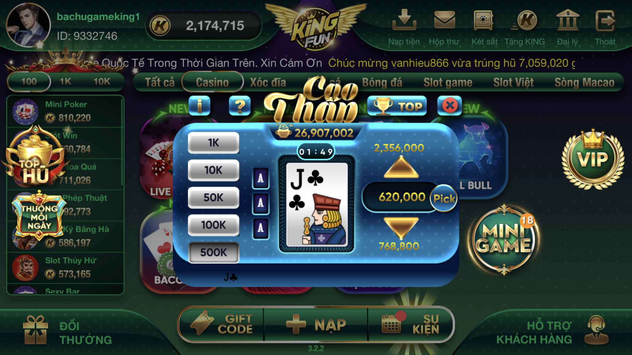 Cách chơi game Cao Thấp luôn dành chiến thắng