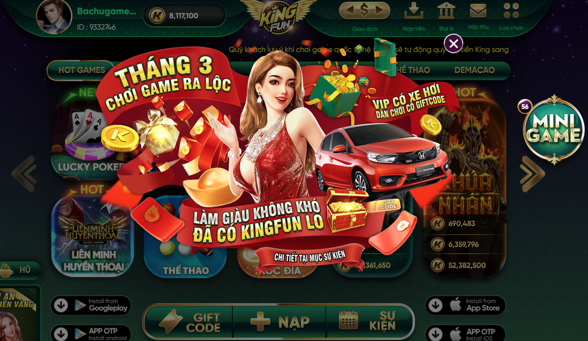 Kingfun: Sự kiện mừng 8/3 cùng Kingfun tháng 03/2022