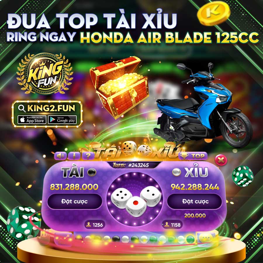 Kingfun: Sự kiện Đua TOP TÀI XỈU - Mỗi ngày 1 xe tháng 04/2022